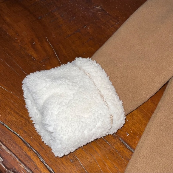 Faded Glory Brown Brushed Hooded Coat with Sherpa like Lining &Trim Sz M - Picture 5 of 9